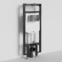 Система инсталляции для унитазов Wasserkraft Dinkel 58TLT.010.ME.PB02 с кнопкой смыва черной