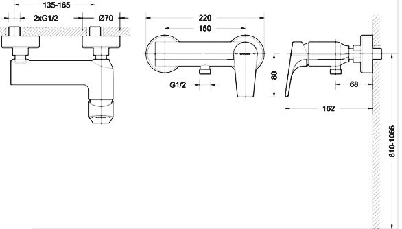 Смеситель для душа Bravat Vega F9119177CP-01