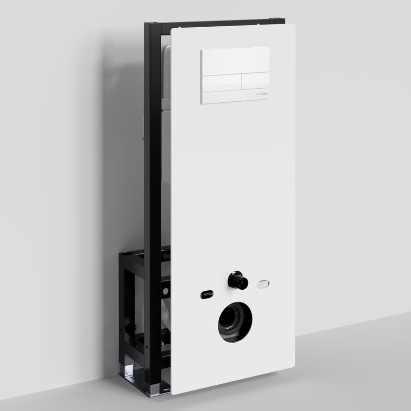 Система инсталляции для унитазов Wasserkraft Glan 66TLT.010.ME.WH.WM04 с кнопкой смыва матовой белой