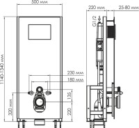 Система инсталляции для унитазов Wasserkraft Glan 66TLT.010.ME.WH.WM04 с кнопкой смыва матовой белой