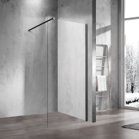 Душевая перегородка Vincea Walk-in VSW-1H800CLB 80 см, профиль матовый чёрный, стекло прозрачное