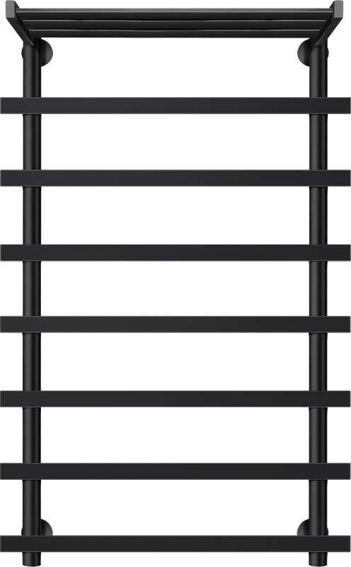 Полотенцесушитель электрический Secado Понтида 1 СП, L 100x60 см, подключение слева, матовый черный, лесенка, с полкой