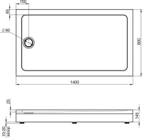 Поддон для душа Bas Олимпик 140x80 Поддон для душа Bas Олимпик 140x80