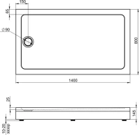 Поддон для душа Bas Олимпик 140x80 Поддон для душа Bas Олимпик 140x80