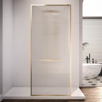 Душевая перегородка Veconi Korato KR90GF-110-08-C4 110 см, профиль брашированное золото, стекло рифленое осветленное