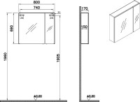 Мебель для ванной комнаты VitrA Nuo 80 подвесная, глянцевая белая