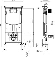 Комплект Унитаз подвесной Villeroy & Boch Subway 2.0 5614R201 alpin + Система инсталляции для унитазов Villeroy & Boch 92242700 + Кнопка смыва