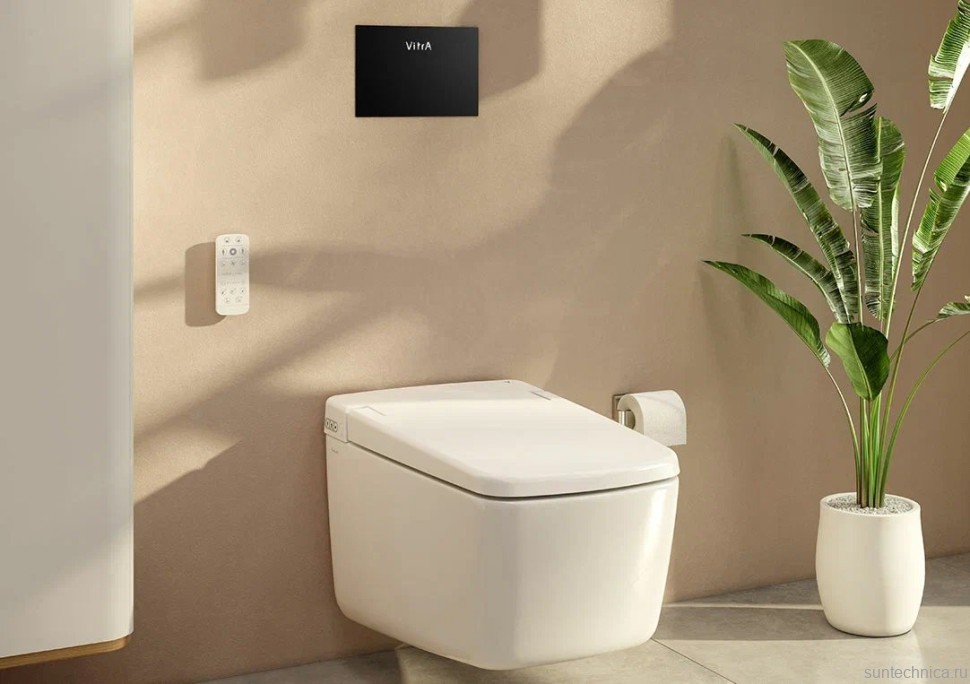 Умный унитаз подвесной VitrA V-Care Prime 7231B403-6216 безободковый, с биде и микролифтом
