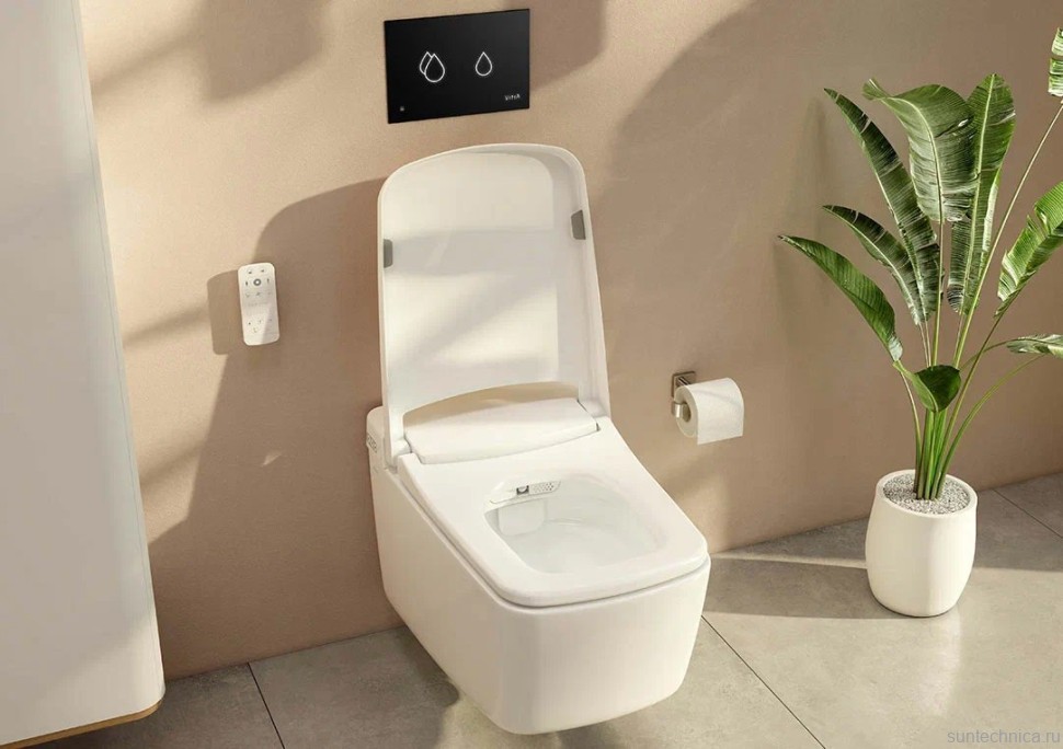 Умный унитаз подвесной VitrA V-Care Prime 7231B403-6216 безободковый, с биде и микролифтом