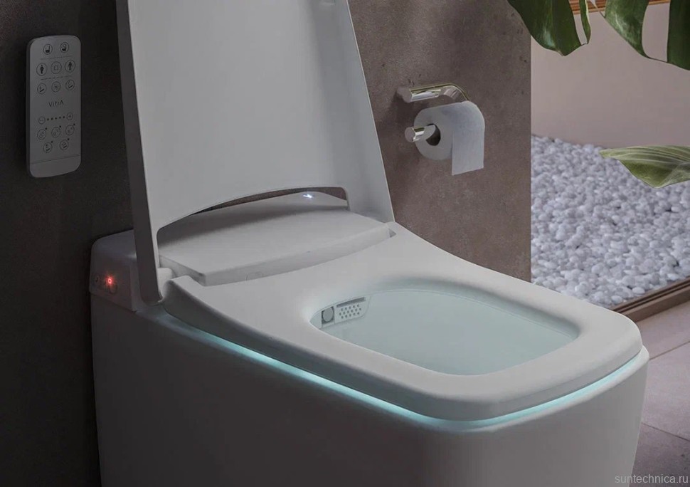 Умный унитаз подвесной VitrA V-Care Prime 7231B403-6216 безободковый, с биде и микролифтом