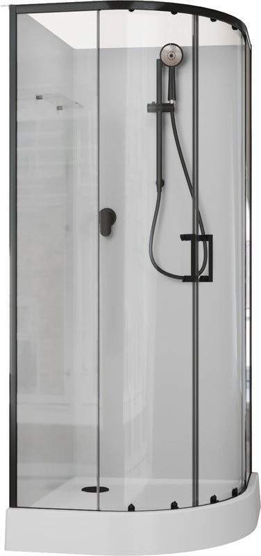 Душевая кабина Aquanet Passion EVO 267256 90x90, профиль черный, стекло прозрачное, без крыши