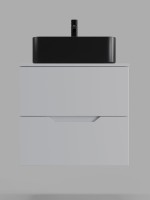 Мебель для ванной комнаты Orange Line 60 подвесная, 2 ящика, матовая белая с раковиной B02-460MB