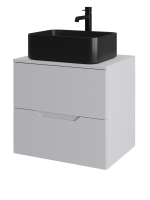 Мебель для ванной комнаты Orange Line 60 подвесная, 2 ящика, матовая белая с раковиной B02-460MB