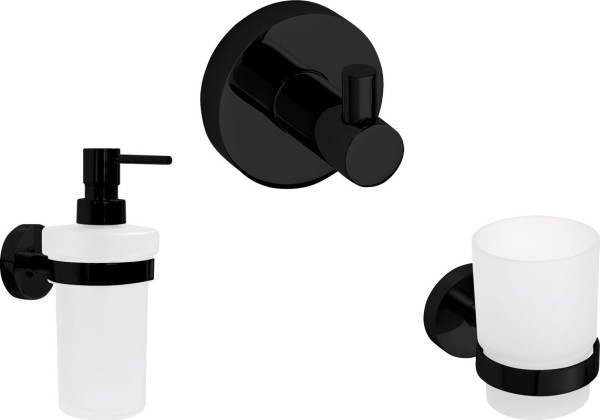 Набор Дозатор Bemeta Dark + Стакан + Крючок