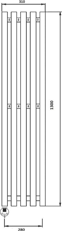 Полотенцесушитель водяной Secado Бергамо 5К 1300х280 130x30 см, хром, I-образный