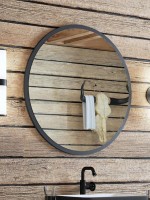 Зеркало круглое Corozo Слим 770 черное