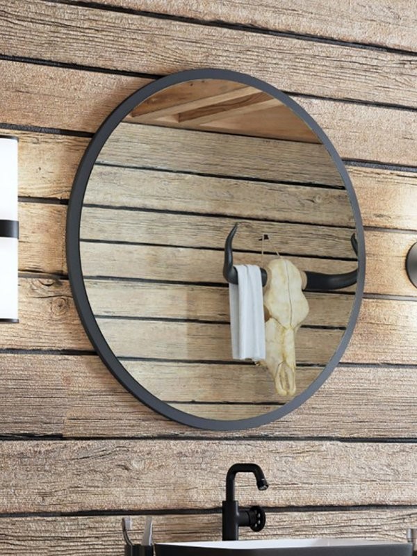 Зеркало круглое Corozo Слим 770 черное