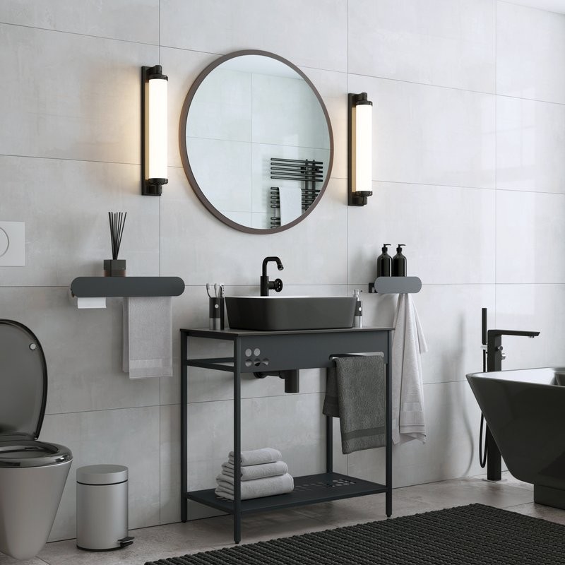 Зеркало круглое Corozo Слим 770 черное