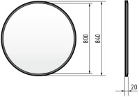 Зеркало круглое Corozo Слим 770 черное