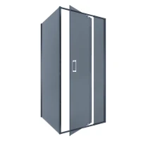 Душевой уголок Alex Baitler АВ74В100 + SG74B100 100x100, профиль черный, стекло тонированное
