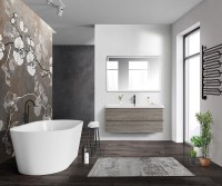Мебель для ванной комнаты BelBagno Albano 120 подвесная, pino scania, белая глянцевая раковина