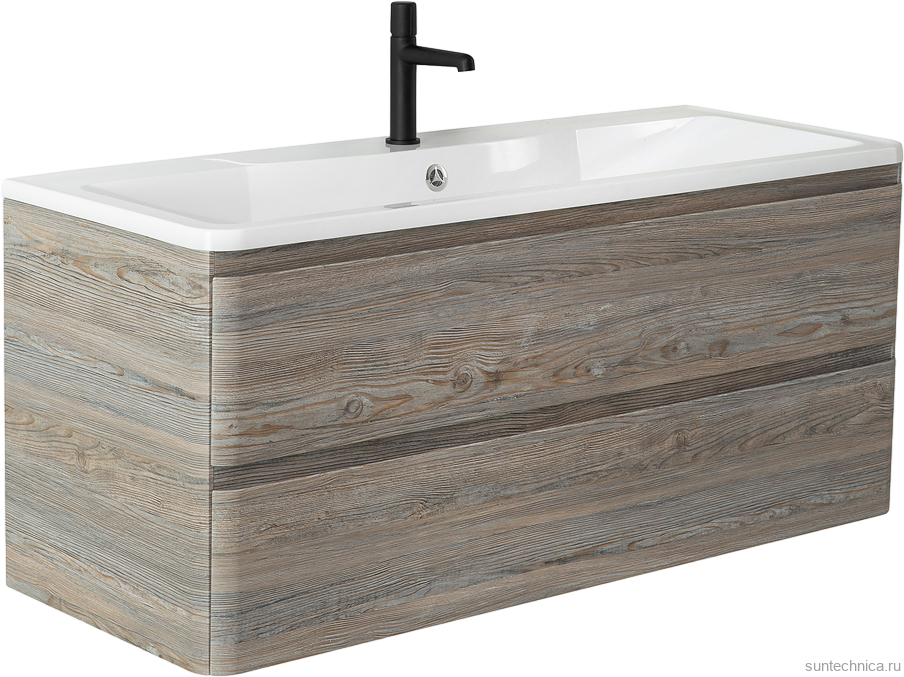 Мебель для ванной комнаты BelBagno Albano 120 подвесная, pino scania, белая глянцевая раковина