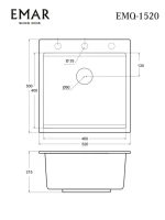 Мойка кухонная Emar Quartz EMQ-1520.Q Антрацит Мойка кухонная Emar Quartz EMQ-1520.Q Антрацит