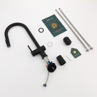 Смеситель для кухни с выдвижным изливом Splenka S204.49.06, черный