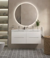 Тумба с раковиной BelBagno Etna 120 для двоих, bianco lucido, раковина BB-8099-120-2