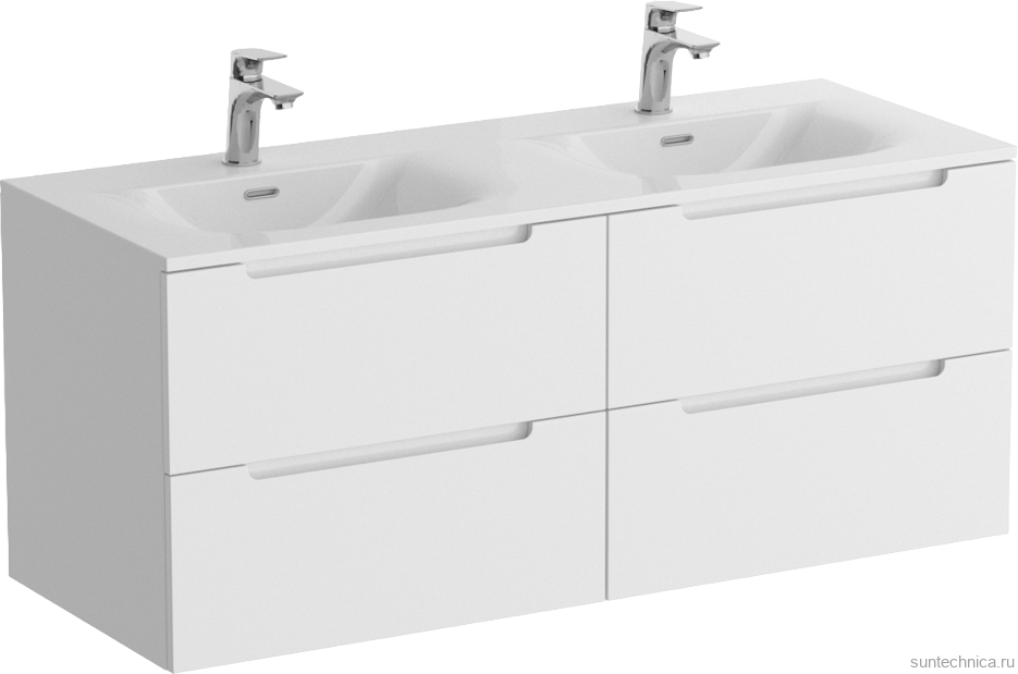 Тумба с раковиной BelBagno Etna 120 для двоих, bianco lucido, раковина BB-8099-120-2