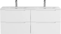 Тумба с раковиной BelBagno Etna 120 для двоих, bianco lucido, раковина BB-8099-120-2