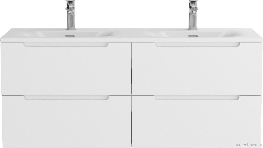 Тумба с раковиной BelBagno Etna 120 для двоих, bianco lucido, раковина BB-8099-120-2