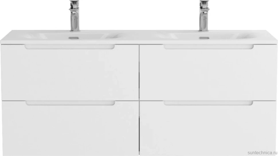 Тумба с раковиной BelBagno Etna 120 для двоих, bianco lucido, раковина BB-8099-120-2