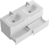 Тумба с раковиной BelBagno Etna 120 для двоих, bianco lucido, раковина BB-8099-120-2