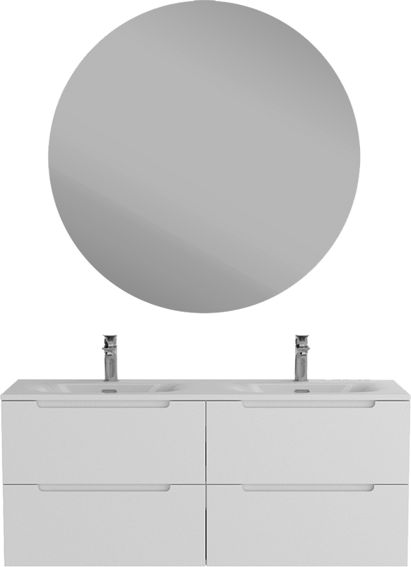 Тумба с раковиной BelBagno Etna 120 для двоих, bianco lucido, раковина BB-8099-120-2