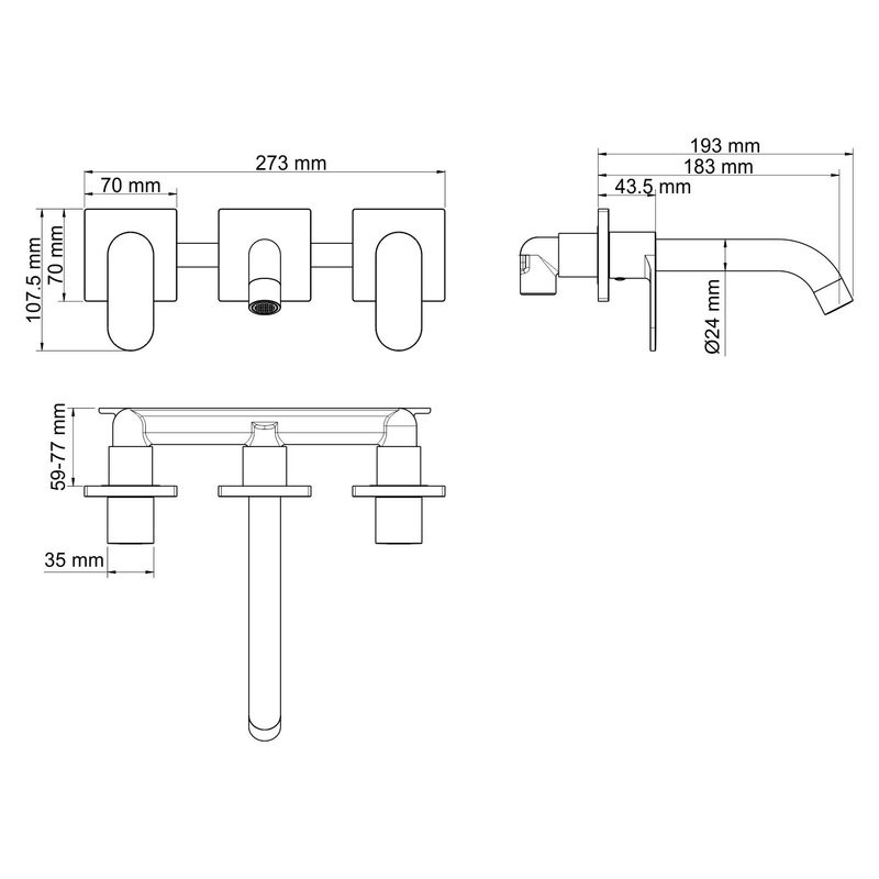 Смеситель для раковины Wasserkraft Elbe 7445 С ВНУТРЕННЕЙ ЧАСТЬЮ