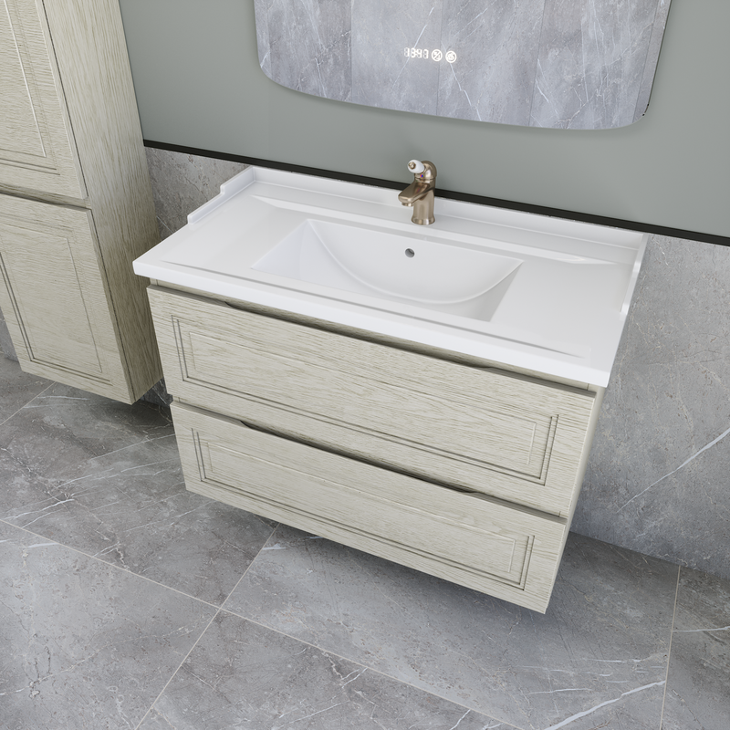 Тумба с раковиной Caprigo Wales 90 беленый дуб