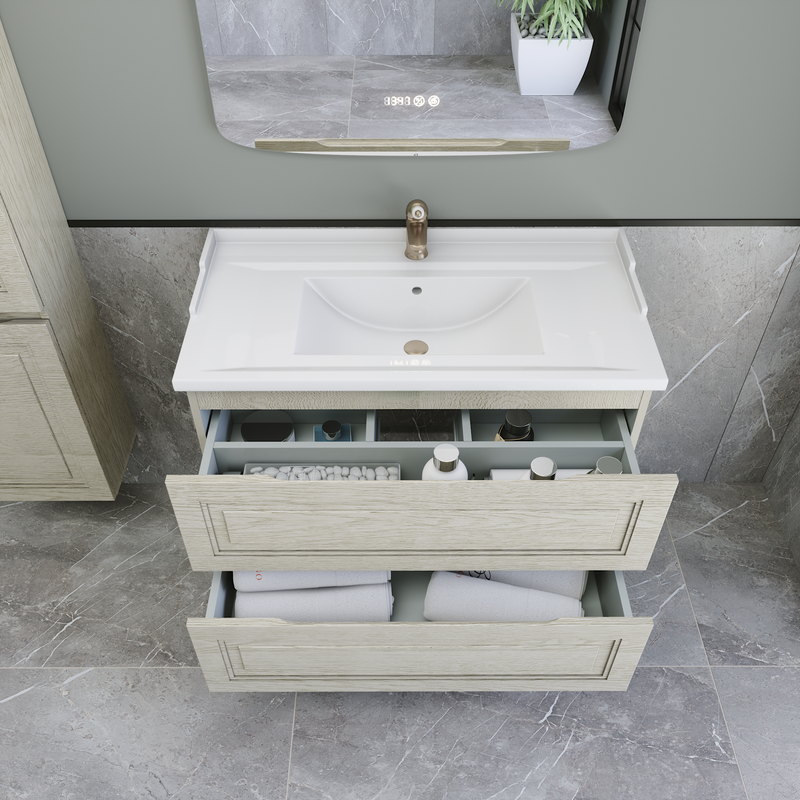 Тумба с раковиной Caprigo Wales 90 беленый дуб