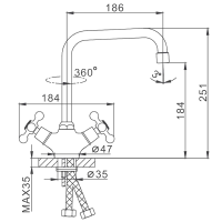 Смеситель для кухни Frap H19 F4019 хром