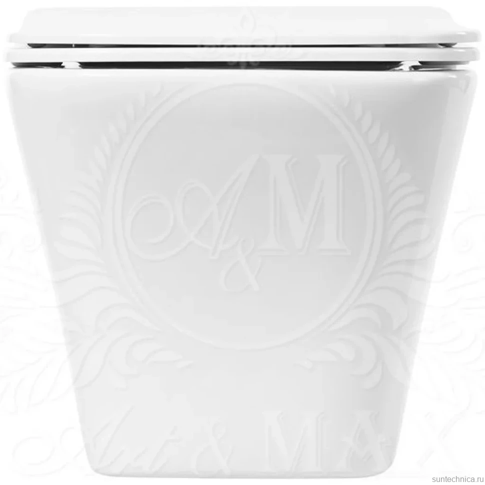 Унитаз подвесной Art&Max Platino AM9321CHR/SC безободковый, с микролифтом, белый