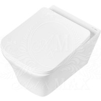 Унитаз подвесной Art&Max Platino AM9321CHR/SC безободковый, с микролифтом, белый