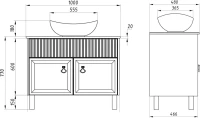 Тумба с раковиной ASB-Woodline Риола 100 капучино