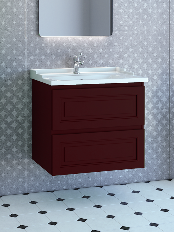Тумба с раковиной Caprigo Wales Смальти 70 бордовая