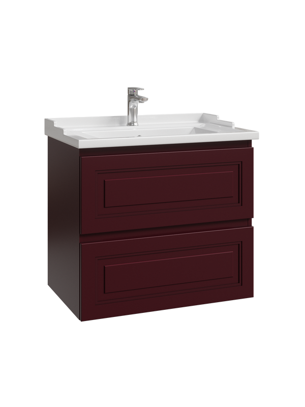 Тумба с раковиной Caprigo Wales Смальти 70 бордовая