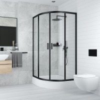 Душевой уголок Ceruttispa Viva 90B 90x90, профиль черный