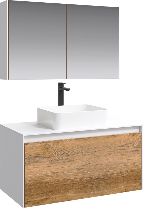 Мебель для ванной комнаты Aqwella 5 stars Mobi 100 белая, дуб балтийский