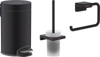 Набор Ершик Hansgrohe AddStoris 41752670 матовый черный + Держатель 41771670 матовый черный + Ведро 41775670 3 л, матовый черный