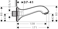 Излив Hansgrohe Metropol Classic 13425000 для ванны Излив Hansgrohe Metropol Classic 13425000 для ванны