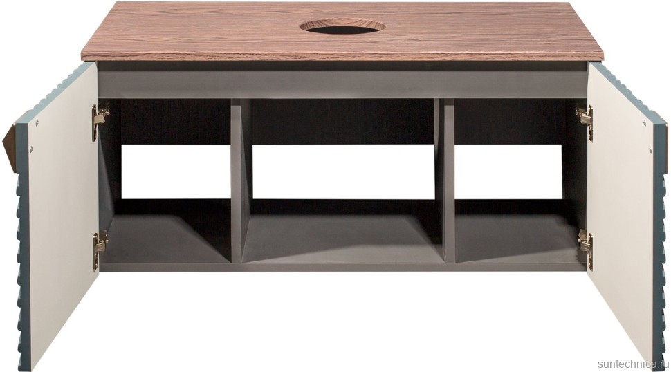 Мебель для ванной комнаты Runo Андорра 85 графит, дуб коньячный, раковина Nuovo 50