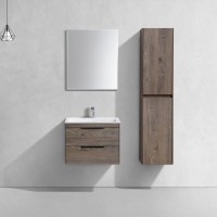 Тумба с раковиной Vincea Chiara 2D 60, 2 ящика, темный дуб, с белой раковиной